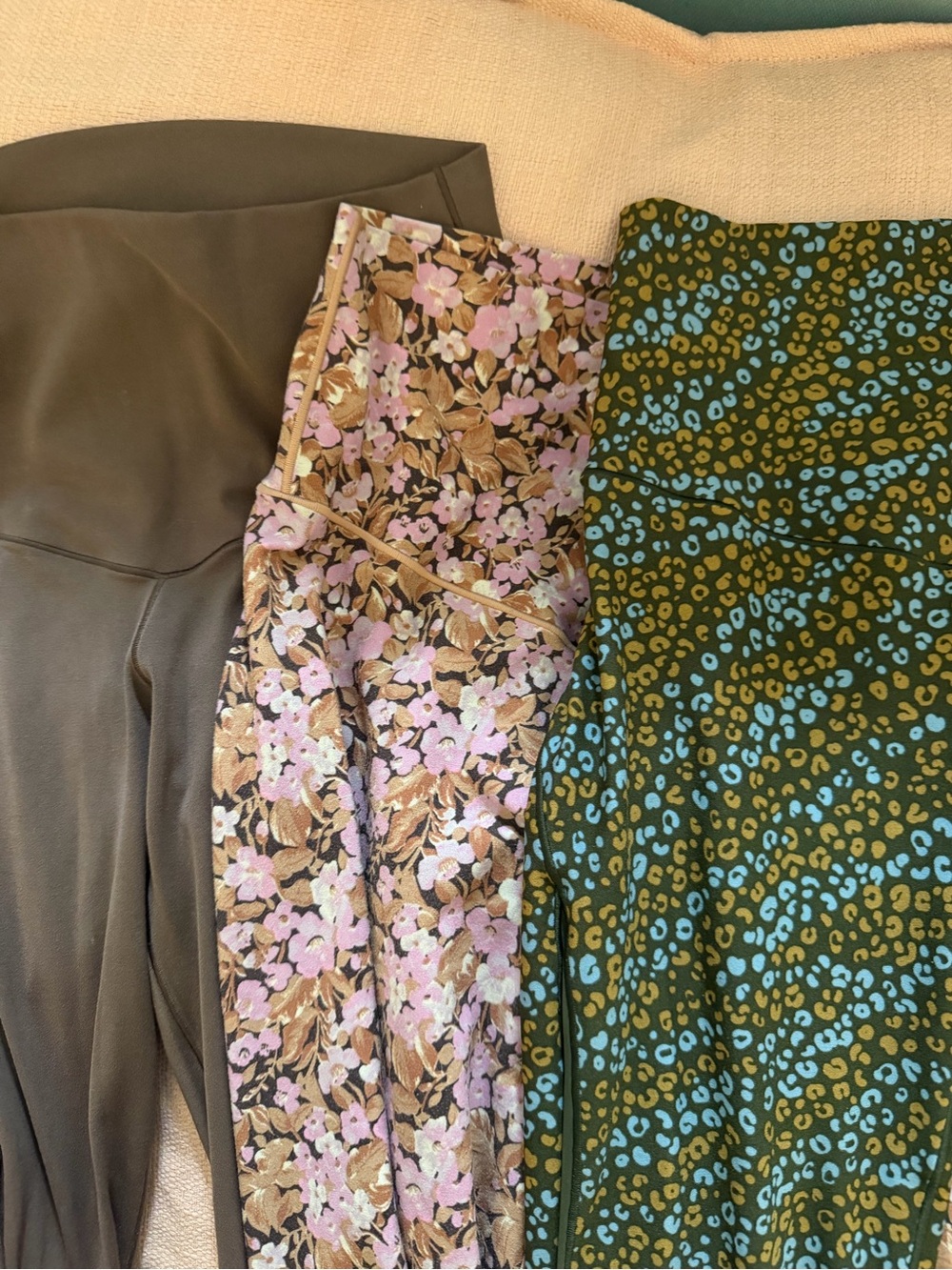 Aerie Leggings in floral , polka dot and beige